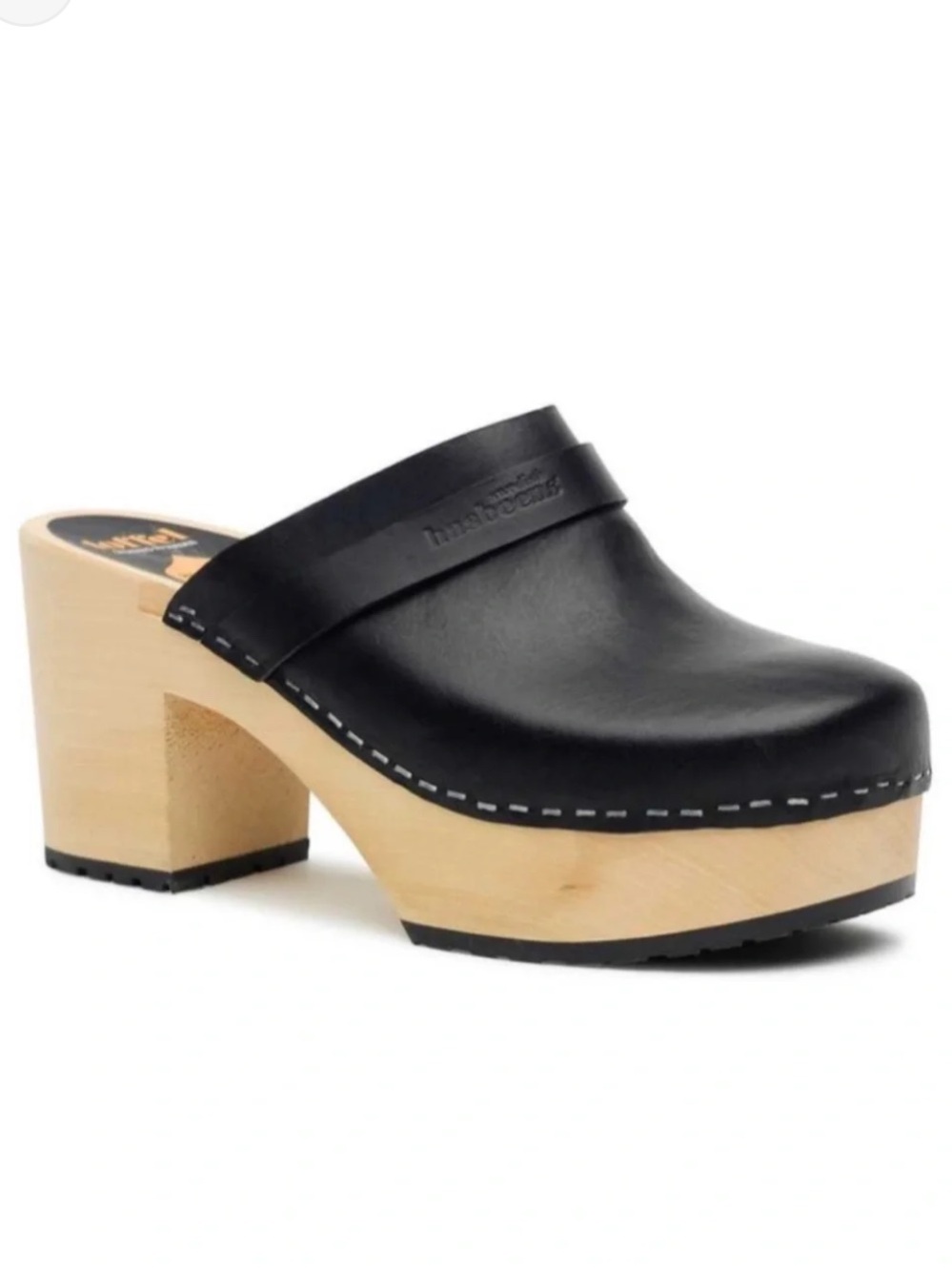 Swedish Hasbeens Louise Black Clog